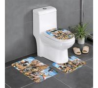 WHJDPP HJFCZH Lot de 3 tapis de salle de bain en peluche pour un confort semblable au spa et un nettoyage facile 61 x 40,6 cm