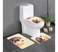 WHJDPP Lovely Golden Retriever Lot de 3 tapis de salle de bain en peluche à poils longs pour un confort absorbant et une protection antidérapante 61 x 40,6 cm