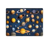 WHJDPP Tapis antidérapant en flanelle ultra douce pour salon, bureau et chambre à coucher - Motif planètes du système solaire - 160 x 121,9 cm