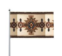 WHJSHOP Impressions de peinture amérindienne - Drapeaux de décoration extérieure - Bannière en polyester vibrant pour cour, terrasse, fête et plus encore