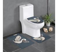 WHJSHOP Lot de 3 tapis de salle de bain en peluche à poils longs pour un confort absorbant, confortable et une décoration élégante de salle de bain 61 x 40,6 cm