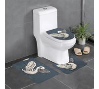 WHJSHOP Lot de 3 tapis de salle de bain en peluche ultra douce avec imprimé cygne blanc, 61 x 40,6 cm, pour un confort semblable au spa et une décoration d'intérieur élégante
