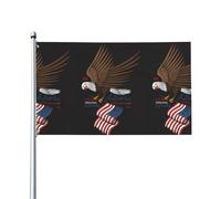 WHJSSF Aigle patriotique des États-Unis avec drapeau américain - 0,9 x 1,5 m - Drapeaux de décoration d'extérieur - Couvre-lit en polyester vif pour cour, terrasse et fête