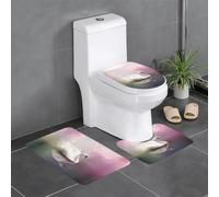 WHJSSF Lot de 3 tapis de bain en peluche ultra douce pour un confort semblable au spa Motif cygne blanc 61 x 40,6 cm