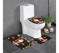 WHJSSF Lot de 3 tapis de salle de bain avec imprimé Merry Christmas 61 x 40,6 cm | Tapis en peluche pour plus de confort et de style - Housses de sol antidérapantes