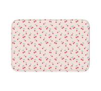 WHJSSF Lovely Sweet Red Cherry Prints Tapis de bain en polyester de haute qualité durable pour salle de bain, meuble-lavabo et suites d'invités 101,6 x 152,4 cm