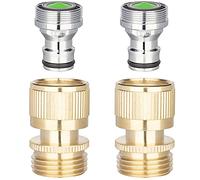 WHK Lot de 2 adaptateurs de robinet de cuisine à connexion rapide, adaptateur portable pour robinet d'évier de salle de bain pour tuyau d'arrosage de 15/16", 27 m ou 55/64". - 27F x 1,9 cm GHT femelle