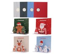 Whnbuij Cartes de vœux de Noël, Père Noël, bonhomme de neige | Cartes de vœux de Noël 3D pour, adultes, amis, collègues, enseignants, cadeaux de fête, message de bénédiction des vacances