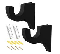 Whnbuij Support de tringle à rideau en bois - Crochets ferrures pour fenêtres 2 pièces | Supports de tringle à rideaux pour appartement, chambre, armoire de douche