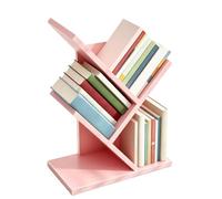Whnbuij Tree Bookshelf - 3 Layer Wooden Space Saving Table Organizer | Desktop Book Rack, Vertical Storage Stand | Home Office Study Dorm Apartment Reading Nook Corner Small Space Organization