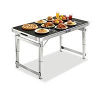 Whnoorher Table de Salle à Manger Pliante d'extérieur - Table à tréteaux en Aluminium Portable Robuste - Tables Basses de Pique-Nique compactes ultralégères à Hauteur réglable