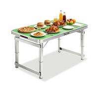 Whnoorher Tables Basses Pliantes d'extérieur - Pliables en Deux - Table de Camping Portable en Aluminium ultraléger - Table de Pique-Nique réglable pour Jardin, Barbecue
