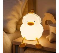 WholeSome Tech. Veilleuse pour Enfants, Lampe en Silicone Tactile, Rechargeable, Veilleuse Temporisée avec Fonction Tactile, Deco rassurante pour Chambre d'Enfant (Canard Musique)