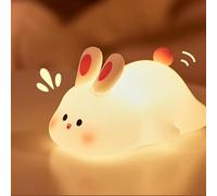 WholeSome Tech. Veilleuse pour Enfants, Lampe en Silicone Tactile, Rechargeable, Veilleuse Temporisée avec Fonction Tactile, Deco rassurante pour Chambre d'Enfant (Lapin)