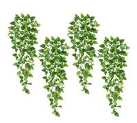 Whonline Lot de 4 Plantes artificielles à Suspendre de 1 m avec 162 Feuilles chacune, Lierre Artificiel pour Chambre à Coucher, Mur, Porche, Jardin, décoration d'intérieur (sans Panier)