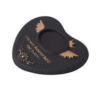 Whtkoph Pierre Tombale Animale Pierre Cœur Pierre de Cimetière Marqueur Funéraire Souvenir avec Photo en Ciment Résistant pour Chien et Chat, Noir