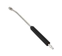Whtkoph Rallonge de Nettoyage Haute Pression Tige Barre Manche Perche en Tube Acier et Poignée Striée pour Bonne Prise Double Raccord Rapide 1/4 Pouce Adaptée, Noir, 55 Cm