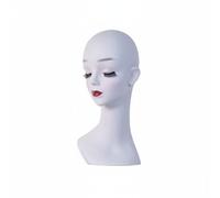 Whtkoph Tête de Mannequin d'Exposition Femme Buste Support Perruques Chapeaux Lunettes Foulards en Pvc Profil Taille Réelle Adaptée aux Vitrines Commerce Salons Prises de Vue, Gris Clair