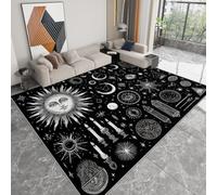 WHUOEUCO Tapis de Salon Lavable Géométrie des Éléments Célestes 180x240cm Tapis Chambre Poils Courts Doux, Antidérapant et Durable, pour Salon l'entrée Chambre Nursery