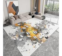 WHUOEUCO Tapis Poils Courts Moderne Graffiti De Grains De Café 120x180cm Tapis Salon Lavables Antidérapant Doux, Effet Impression 3D, pour Chambre Cuisine Salle à Manger Bureau