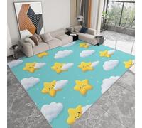 WHUOEUCO Tapis Salon Chambre Nuages Étoilés De Dessin Animé 60x120cm Doux Antidérapant Tapis Intérieur, Lavable en Machine, pour Chambre Adulte Salle à Manger Cuisine Bureau