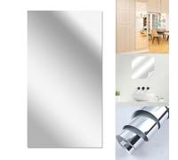 Whychstore Feuilles de miroir flexibles, miroirs autocollants, autocollants muraux, feuilles de miroir sans verre, carreaux de miroir pour décoration d'intérieur, 200 x 60 cm