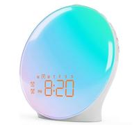 Whychstore Réveil simulateur de lever de soleil pour enfants équipé d'une radio FM avec deux alarmes et veilleuses colorées (édition standard)
