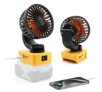 WHYICHG Ventilateur portable sans fil compatible avec Dewalt 20 V 60 V DCB205 DCB206 DCB609 DCB606, ventilateur de chantier sans fil pour camping, atelier et chantier (sans batterie)
