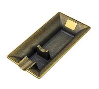 WHYUNM26 Cendrier à Cigares en Laiton Vintage Cendrier de Voyage à Cigares en Métal avec Porte-cigares à Fente Unique Accessoires de Cigares à Fond Antidérapant pour la Maison et Le Bureau,Bronze