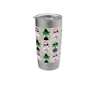 Wicked Glinda Elphaba All Over Print Grid Fashion Gobelet isotherme en acier inoxydable double paroi