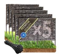 Wicker Garden Premium Imprégné Lot de 5 bordures en osier pour Jardin 120 x 40 cm - Clôture Osier pour fleurs, pelouse, allées et légumes - Plusieurs Tailles