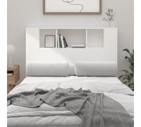 Wicterencia Armoire de tête de lit blanche 120 x 18,5 x 102,5 cm en bois avec cinq compartiments pour chambre à coucher, montage mural, décoration, espace de rangement et protection, convient pour