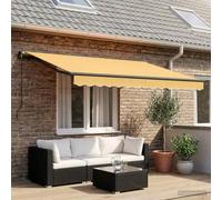 Wicterencia Auvent extensible sable 400 x 300 cm polyester aluminium protection solaire terrasse balcon auvent jardin meubles de jardin protection UV store latéral protection contre le vent