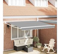 Wicterencia Cadre de parasol extensible - Blanc - 300 x 250 cm - En aluminium - Auvent de terrasse - Ombrage de balcon - Bras articulé - Manivelle - Valance à cassette - Store latéral - Tissu - Toit