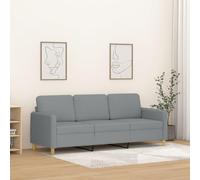 Wicterencia Canapé 3 places gris clair avec housse en tissu - 180 cm - Canapé moderne pour salon - Cadre en métal solide - Design confortable - Rembourrage durable - Convient pour une assise détendue