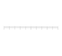 Wicterencia Clôture de jardin en acier revêtu par pulvérisation - Noir - 10 éléments de clôture et 11 poteaux - 1700 x 110 cm - Paravent décoratif pour jardin, terrain, terrasse et jardin avant