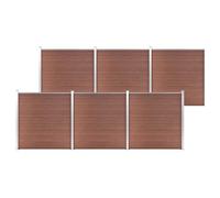 Wicterencia Clôture de jardin WPC - 1045 x 186 cm - Marron - Matériau composite de bois et plastique durable - Résistant aux intempéries - Robuste - Pour jardin, cour, barrière d'animaux et intimité