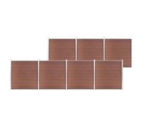 Wicterencia Clôture de jardin WPC - 1218 x 186 cm - Marron - Système composite en bois et plastique durable - Pour jardin, cour, enclos pour animaux, résistant aux intempéries