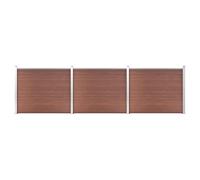 Wicterencia Clôture de jardin WPC - 526 x 146 cm - Marron - Clôture de jardin durable en bois et plastique composite - Résistant aux intempéries - Facilement extensible - Idéal pour l'intimité