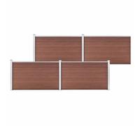 Wicterencia Clôture de jardin WPC - 699 x 106 cm - Marron - Matériau composite de bois et plastique durable - Résistant aux intempéries - Pour jardin, cour, balcon