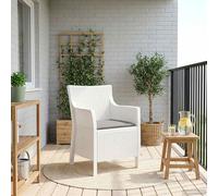Wicterencia Fauteuil de jardin blanc élégant en polypropylène robuste pour balcon, terrasse et extérieur, résistant aux intempéries, empilable, facile à assembler, durable, confortable, design moderne