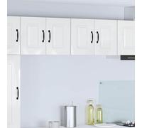 Wicterencia Kalmar Armoire de cuisine blanche brillante 60 x 31 x 40 cm avec beaucoup d'espace de rangement, 2 étagères, 2 portes, idéale comme armoire d'appoint, buffet ou armoire multifonction pour