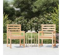 Wicterencia Lot de 2 chaises de jardin en pin massif avec accoudoirs, 60 x 48 x 91 cm, pour terrasse, balcon, salon extérieur, résistant aux intempéries, empilables, stables et confortables pour des