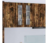 Wicterencia Lucca Armoire murale en verre avec portes et étagères en bois 60 x 31 x 80 cm, idéale pour cuisine, garde-manger, vitrine, grand espace de rangement, design moderne, durable, montage