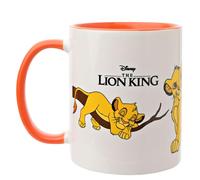 Widdop and Co. Disney Le Roi Lion - Tasse Simba - Orange/blanc - Icônes en grès émaillé et méchants Simba, Sarafina et Zazu - Produit officiel Disney (325 ml)