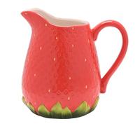 Widdop and Co Ensemble de Vaisselle en Céramique avec Motif de Fraise - Carafe à Fraise - Vaisselle d'été, vaisselle claire et excentrique - Belle Idée de Cadeau, Pique-Nique, Repas en Plein Air