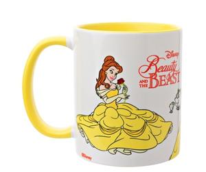 Widdop and Co. - Mug Disney La Belle et la Bête - Thé jaune/blanc | Tasse à café en grès émaillé Belle et Bête - Produit sous licence officielle Disney (325 ml)