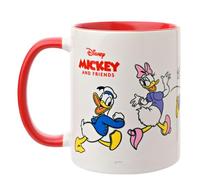 Widdop and Co. - Mug Disney Mickey et ses amis (325 ml) rouge/blanc | Tasse en céramique émaillée Mickey et Minnie Mouse, Donald et Daisy Duck + Pluto - Produit sous licence officielle Disney
