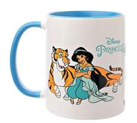 Widdop and Co. - Mug Princesse Jasmin Disney (325 ml) | Tasse en grès émaillé bleu/blanc avec icônes et méchants - Produit sous licence officielle Disney
