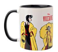 Widdop and Co. Tasse Cruella Disney (325 ml) | Tasse à boire avec icônes et méchants en céramique émaillée pour thé et café, produit officiel Disney